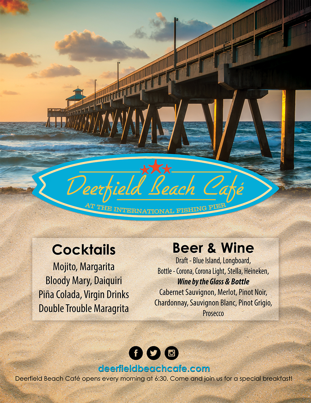 Deerfield Beach Cafe Feb Menu Cover
